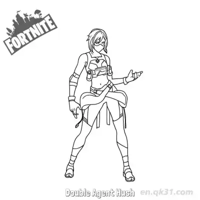 Free printable Double Agent Hush 02 Coloring Page - Free PDF Printable Fortnite Coloring Sheets coloring page